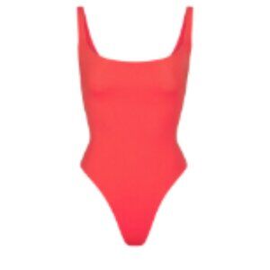 Skims Fits Everybody Square Neck Bodysuit Poppy
